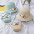 thumbnail image 6 of EnJoCho Children Girl Summer Sunscreen Sunshade Hat Straw Beach Sun Hat + Straw Bag Baby Child Girl Casual Outing Sets, 6 of 8