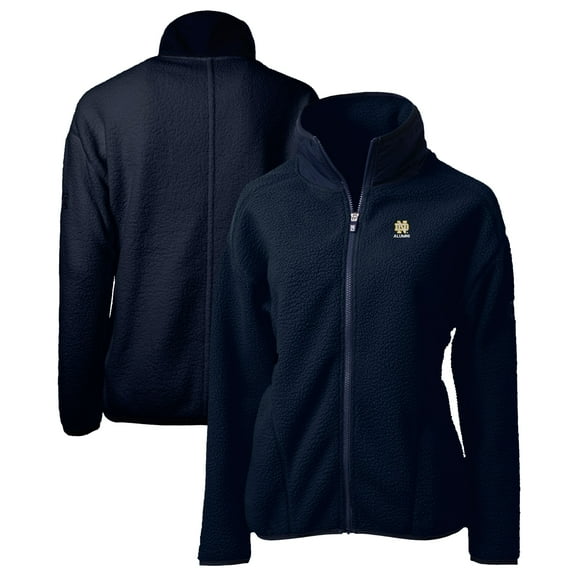 Women's Cutter & Buck  Navy Notre Dame Fighting Irish Alumni Cascade Eco Sherpa Full-Zip Fleece Jacket