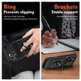thumbnail image 7 of Case Designed for iPhone 16e, Hybrid Back Case with Ring Stand & Hidden Card Slot & Support Magnetic Car Mount Shockproof Fall-Protection Slim Phone Cover for iPhone 16e, Black, 7 of 7