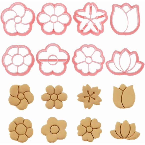 8 moldes de arcilla polimérica para pendientes, sellos de arcilla con forma de flor, mini margaritas, herramientas de arcilla polimérica, cortador de cerámica rosa para hacer pendientes y joyas.