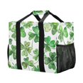 thumbnail image 2 of Large Hand-Held Storage Bag Kitchen Reusable Grocery Bags， Travel Tote Bags， Waterproof Tote，Laundry Bag，Beach Bag， Pool Bag Cartoon Four-leaf Clover, 2 of 8