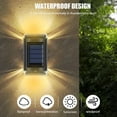 thumbnail image 4 of 4 Pack Solar Up and Down Lights for Outdoor LED Solar Wall Light Auto On/Off Solar Fence Light IP55 Waterproof with Warm Light for Terrace Garden Access, 4 of 11