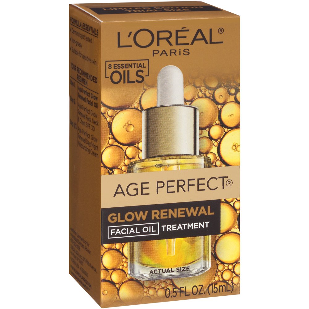 L'Oreal Paris Age Perfect Glow Renewal Facial Oil Treatment, 0.5 fl oz
