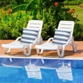 thumbnail image 5 of Lewondr 2 Pack Outdoor Throw Pillow Covers, Square Stripe Waterproof Throw Pillow Cases for Outdoor Patio Porch Farmhouse Garden Balcony Couch, 18"x18", Navy Blue + White, 5 of 8