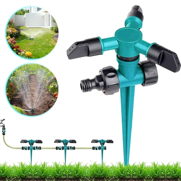 Rongsi Garden Sprinkler for Yard - 360-degree rotating lawn sprinkler, covering an area of up to 2,000 square meters. Ft, Garden Sprinkler Adjustable Yard Automatic Irrigation System