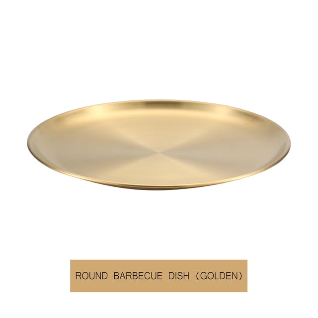 ¡Oferta especial! Juego de bandejas de acero inoxidable para horno, bandejas redondas para pizza, pizza, pasteles, galletas, resistente y duraderas, placas doradas. Oferta especial.