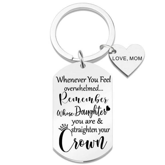 Daughter Keychain Inspirational Gifts for Teen Girls Crown Keychain Gift for Daughter Mother Day Birthday Christmas