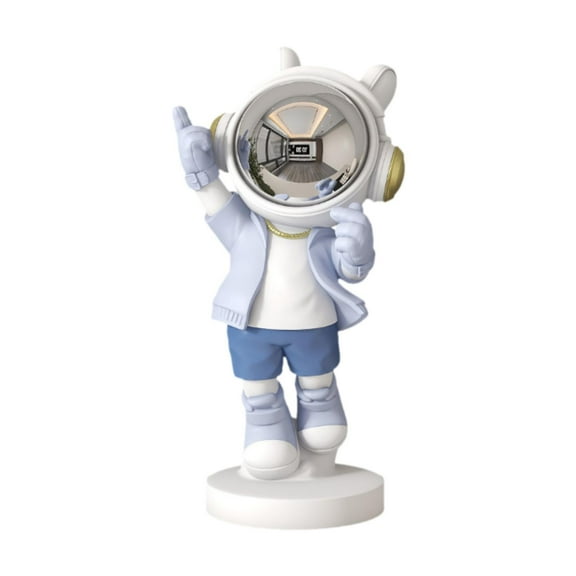 Fancyes Astronaut Sculpture Art Crafts Tabletop Ornament for Entrance Bedroom Office Blue