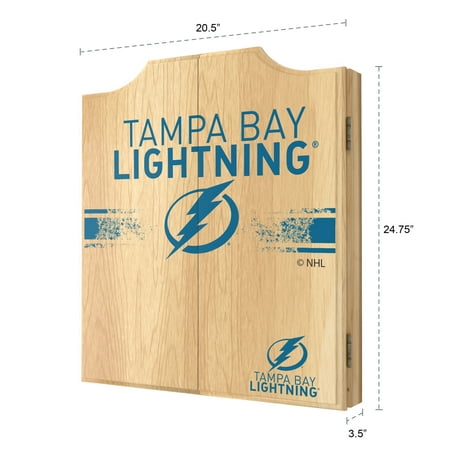 Tampa Bay Lightning NHL Dart Cabinet Set with Darts and Board - Blue, White, Black