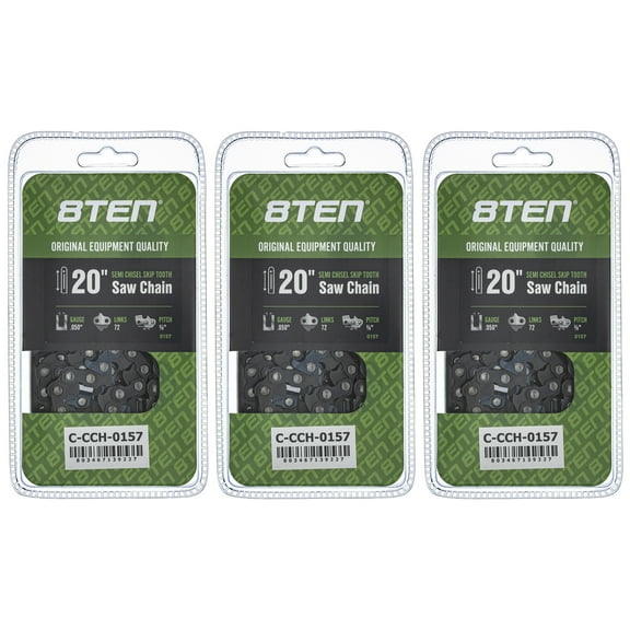 Semi Chisel Skip Tooth Chainsaw Chain 20 inch .050 3/8 72DL for Husqvarna 3 Pack 810-CCC2379H