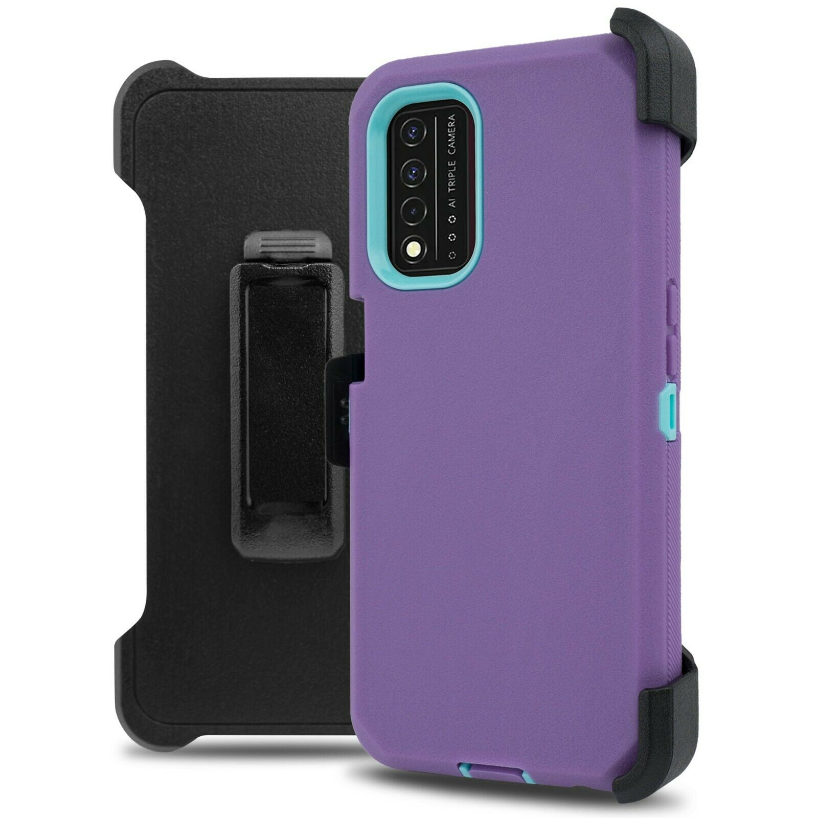 for TMobile Revvl V+ Plus 5G Holster Dual Layer FullBody Rugged Clear