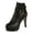 Black, variant on Bmisegm Fashion Women's Shoes Breathable Chunky High Heels Retro Zipper Short Boots Boots for Women White 8