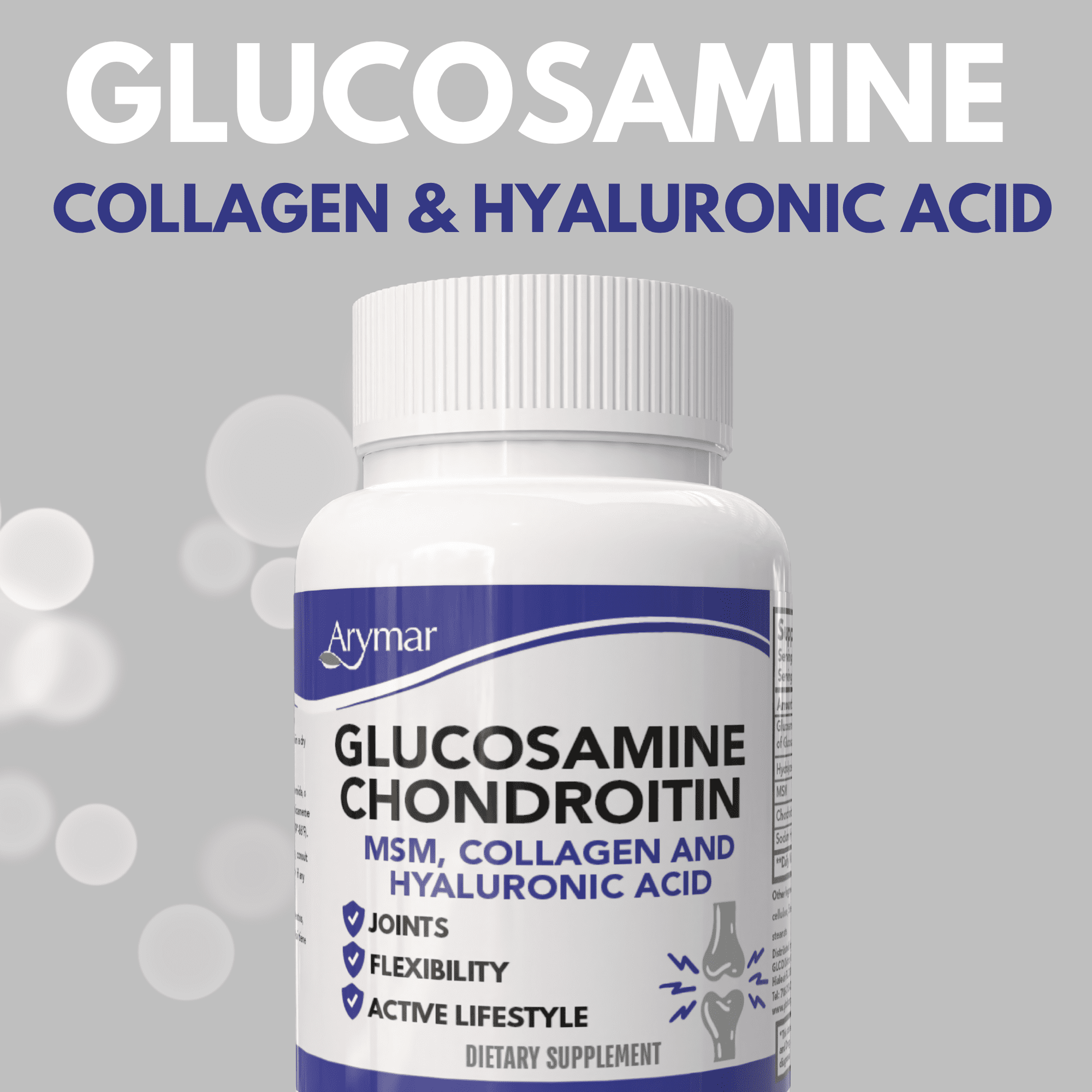 Arymar Glucosamine, Chondroitin, MSM, Collagen & Hyaluronic Acid 60 tablets