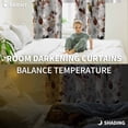 thumbnail image 5 of Brown Grey Leaves Blackout Curtains for Bedroom/Living Room, Thermal Insulated Kitchen Curtains, Summer Botanical Pastoral Birds Rustic Grommet Darkening Window Treatment Drapes 42"x63"x2, 5 of 8