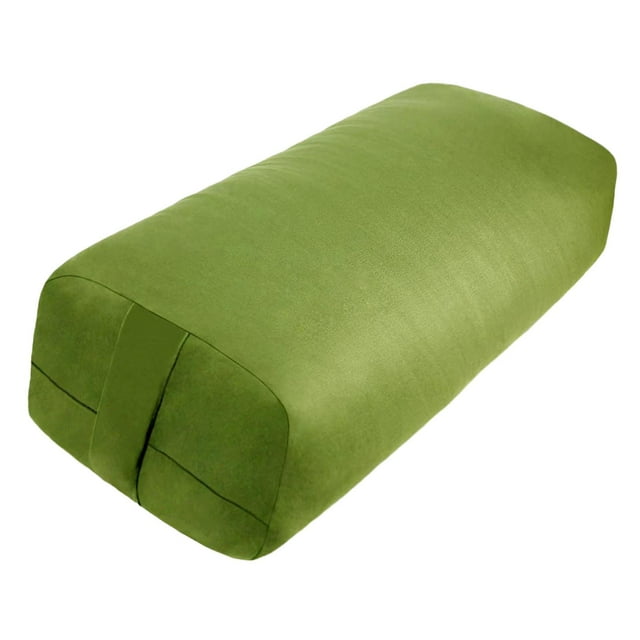 Almohada de yoga de alta elasticidad para mujer, funda extraíble y lavable con funda de transporte. Rectángulo verde