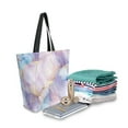 thumbnail image 2 of FORMRS Womens Canvas Tote Bag with Zipper Inner Pocket Shoulder Handbag, Purple Marble Pattern, 2 of 7
