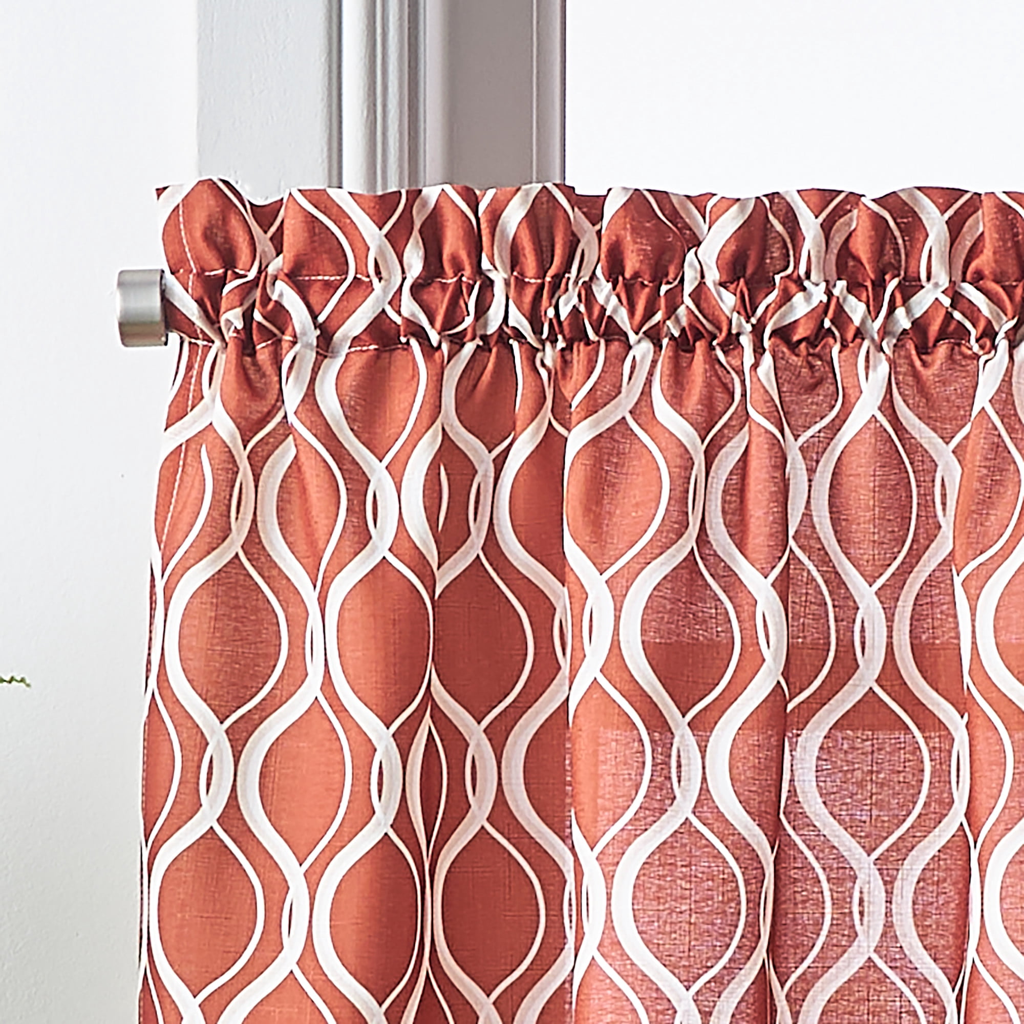 Curtainworks Morocco Tier Pair, Clay, 100% Polyester, 58"W x 24"L, Adult