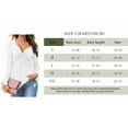 thumbnail image 3 of Women Long Sleeve Slim Fit V-neck Solid Color Knot Shirt Tops, 3 of 4