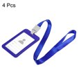 thumbnail image 3 of Uxcell 4.3"x2.8” Vertical Clear Window ABS ID Badge Holders with Lanyard Blue 4Pack, 3 of 6