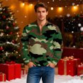 thumbnail image 6 of Men's Casual Camouflage Printed Semi-Zipper Retro Long Sleeve Sports Sweatshirt - Vintage Camo Pattern for Outdoor Wear and Street Style,Army Green,L, 6 of 7