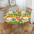 thumbnail image 4 of muroi Citrus Lemons Blue Butterfly Fitted Round Tablecloth Waterproof Table Cloth with Elastic Edge Wipe Clean Table Cover for Indoor Outdoor Fits 45"-50", Medium, 4 of 6