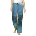 thumbnail image 2 of Picia Majestic Deer Mountain Lake Womens Soft Woven Cotton Elastic Waistband Sleep Pajama Pant Lounge Sleep Pant With Pockets And Drawstring-Large, 2 of 9
