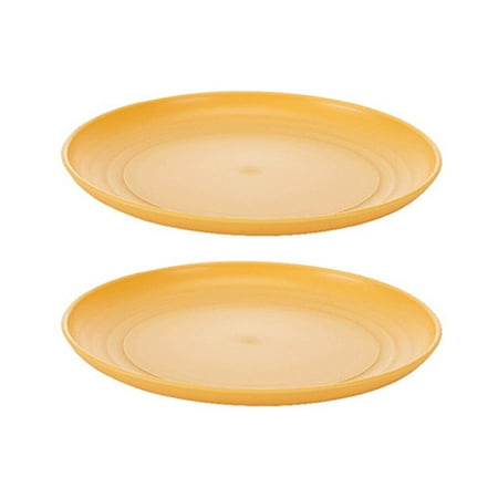

YUNx 2Pcs Dinner Plate Stackable Anti-slip Base Plastic Home Resilient Kitchen Plate for Kitchen