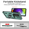 thumbnail image 3 of Heavy Duty Armor Case for Samsung Galaxy A23 4G, Hard PC + TPU Military Grade Shockproof Metal Magnetic Car Mount Cover with Camera Lens Sliding Ring Holder Bracket Case, Darkgreen, 3 of 8