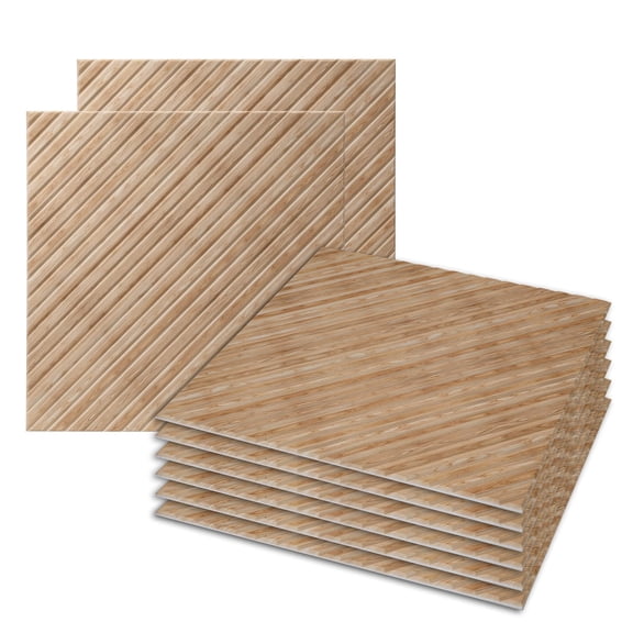 8 Pack 23.6''x23.6'' Acoustic Wall Panels, Art Soundproof Panels, Wood Texture Noise Reduction Panels, Self-Adhesive Decorative Acoustic Panels for Wall and Ceiling, Home Studio, Bedroom, Office