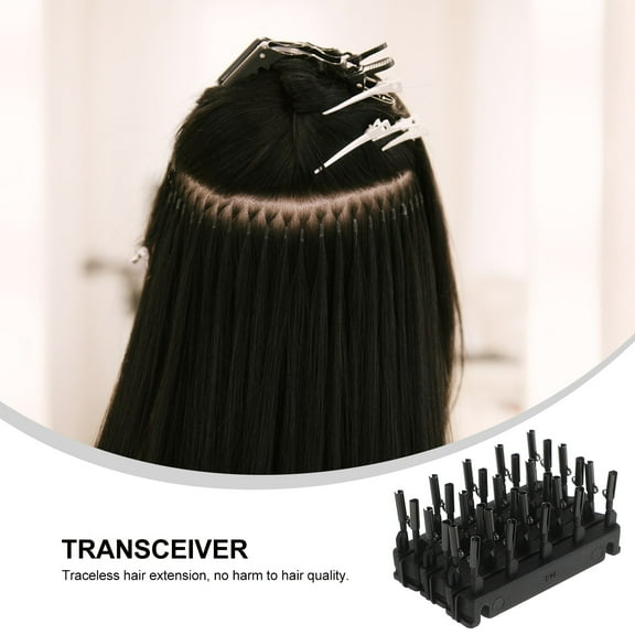 LEORX 40pcs Hair Implant C Shaped Buckle Black Plastic Extensions for Women Personal Use