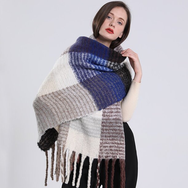 Bufanda de Cachemira de lujo para mujer, chal cálido de invierno, Pashmina larga con borlas, manta gruesa, novedad de 2022 Fivean unisex