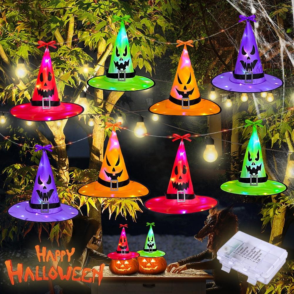 Halloween Decorations Outdoor Lights, 43FT 183 LED Witch Hat String