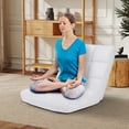thumbnail image 2 of MAT EXPERT 14-Position Floor Chair, Floor Gaming Chair w/Soft Coral Fleece, Alloy Steel Frame, Padded Lazy Couch Recliner, Floor Chair w/Back Support for Reading, Meditating (White), 2 of 17