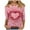#03 Multicolor, variant on Women's Valentine's Day Shirts Loose 3/4 Sleeve Heart Print T-Shirt Loose Blouses Crew Neck Three-quarter Sleeve Pullover Top