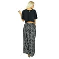 thumbnail image 5 of Bimba Women Long Black Skirt Printed with Slit Polyester Cotton Bohemian Style Wrap, 5 of 6