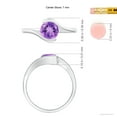 thumbnail image 4 of ANGARA Natural Semi Bezel-Set Solitaire Round 1.15 ct Amethyst Bypass Ring in 14K White Gold for Women (Size-7mm) | February Birthstone, Anniversary, Jewelry Gift for Women | Natural Amethyst Ring, 4 of 9