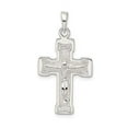 thumbnail image 2 of 925 Sterling Silver Polished and Textured Crucifix Pendant, 2 of 3