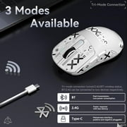 ATTACK SHARK X3 Lightweight Wireless Gaming Mouse with Anti Slip Mouse Grip Tape, Self Adhesive Design Elastics Refined Side Grips Sticker Sweat Resistant Pads/Anti Sweat Paste, Cut to Fit (White)