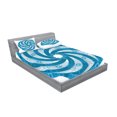 thumbnail image 2 of Ambesonne Blue Fitted Sheet & Pillow Sham Set, Abstract Fractal, Full, Blue, 2 of 2