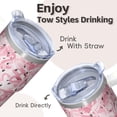 thumbnail image 4 of Flamingo Tumbler with Handle 20OZ Stainless Steel Insulated Coffee Mug Travel Cup Leak Proof Double Wall Vacuum Design Ideal Gifts for Women Girls on Birthday Christmas Summer Daily Use, 4 of 6