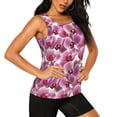 thumbnail image 2 of Vsdgher Orchids Flowers Print Tank Top Sports Vest Bra for Women Sports ,Performance Stretchy Quick Dry Sports Workout Running Top Vest with Removable Pads, 2 of 8