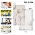 thumbnail image 6 of Yayeee 2 Pack Hand Towels for Bathroom 100% Cotton 16" x 28" Soft Absorbent Kitchen Towel, Purple Watercolor Seashells, 6 of 7
