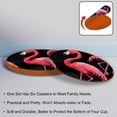 thumbnail image 4 of Flamingo 6PCS Round Coasters, Microfiber Leather Cup Coasters Set of 6, 11x11 cm/4.3x4.3 in Drink Coasters for Home Decor, 4 of 6