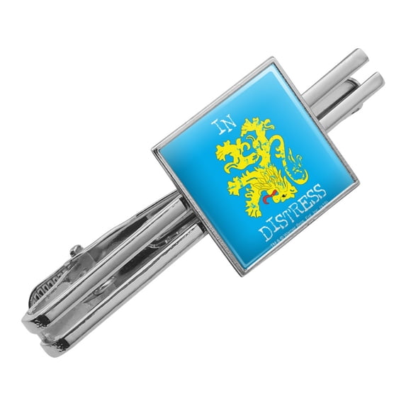 Big Bang Theory In Distress Square Tie Bar Clip Clasp Tack- Silver or Gold