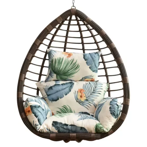 TOPCHANCES Patio Chair Cushion, Cushions for Hanging Egg Chair, Washable Swing Chair Cushion, Hanging Egg Chair Pad, Hanging Basket Chair Seat (Leaves)