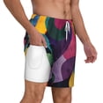 thumbnail image 3 of Picia Vibrant Abstract Flow pattern Mens Swim Trunks with Compression Liner Stretch Beach Shorts Quick Dry with Zipper Pockets No-Chafing Board Shorts-Medium, 3 of 9