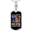 thumbnail image 5 of Happy When Hunting Flag Stainless Steel or 18k Gold Premium Swivel Dog Tag Keychain, 5 of 10
