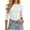 White, variant on Yangnuo Women Solid Boat Neck 3/4 Sleeve Curved Hem Fitted Cropped Casual Layering Fashion Tops For Women