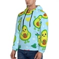 thumbnail image 3 of Picia Cartoon Avocado Pattern Casual Men's Hoodie - Lightweight Hooded Sweatshirt with Kangaroo Pocket, Comfortable Pullover for Everyday, Travel-3X-Large, 3 of 7