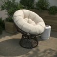 thumbnail image 5 of Flash Furniture Bowie Contemporary Wicker/ Steel Swivel Patio Chair with Cushion, Beige/Brown, 5 of 12